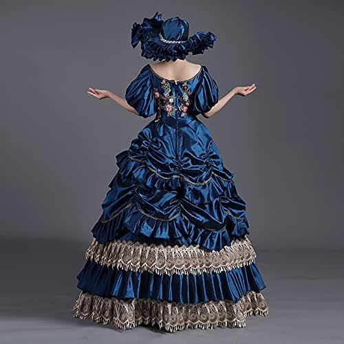 CountryWomen Women's Masquerade Party Dress Marie Antoinette Maxi Costume Ball Gowns - Medium