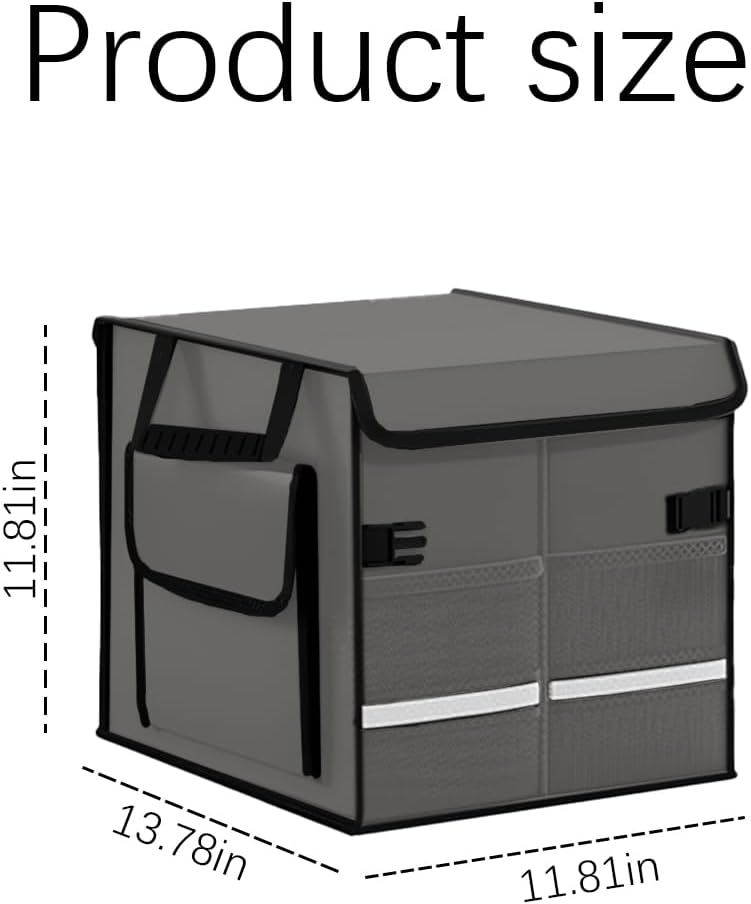 Car Trunk Organizer, Multi-Compartment Collapsible Vehicle Cargo Storage Organizer
