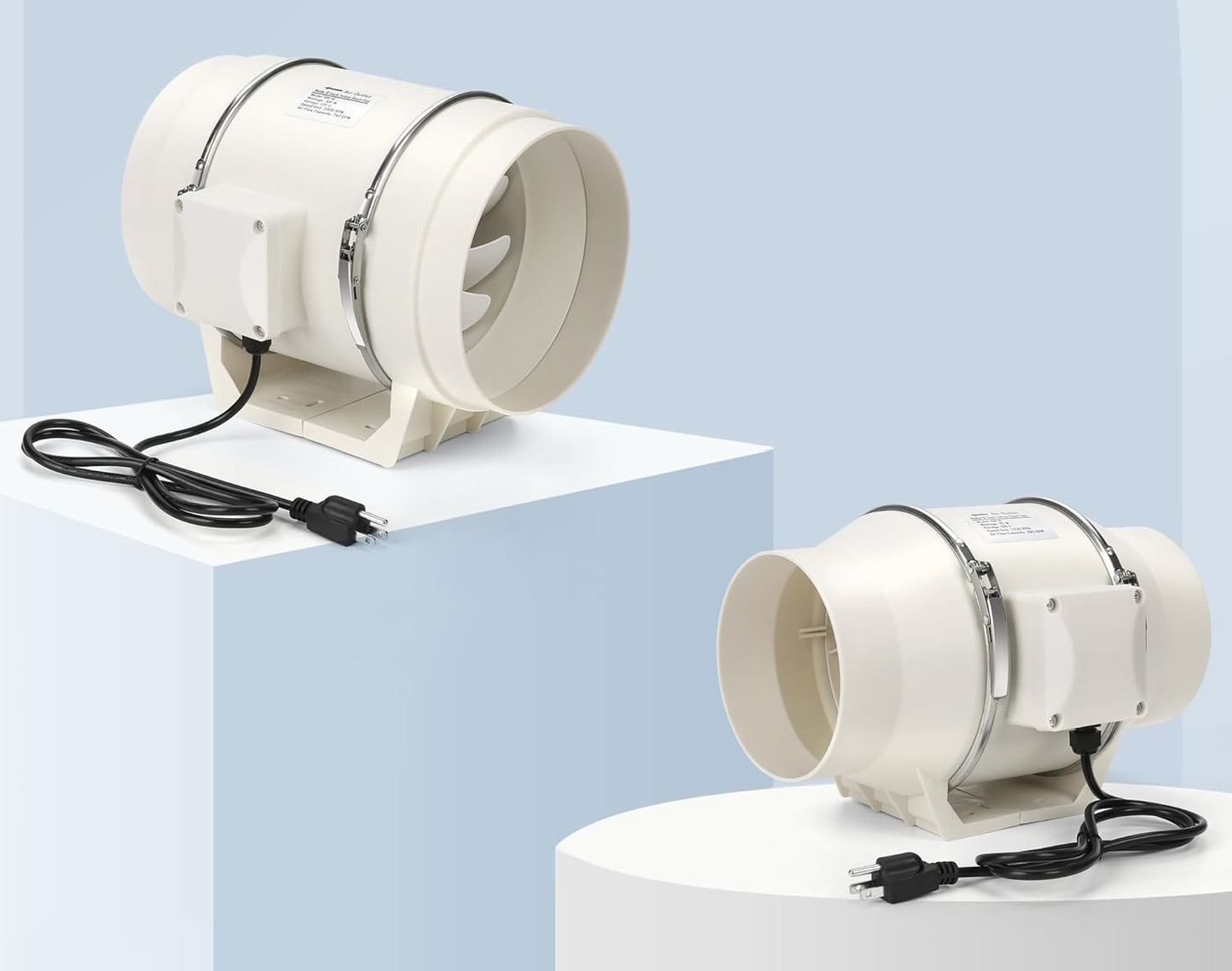 Nalle 8 Inchs Inline Duct Fan Radon Fan 168W 740 CFM Ventilation Exhaust Blower Fans