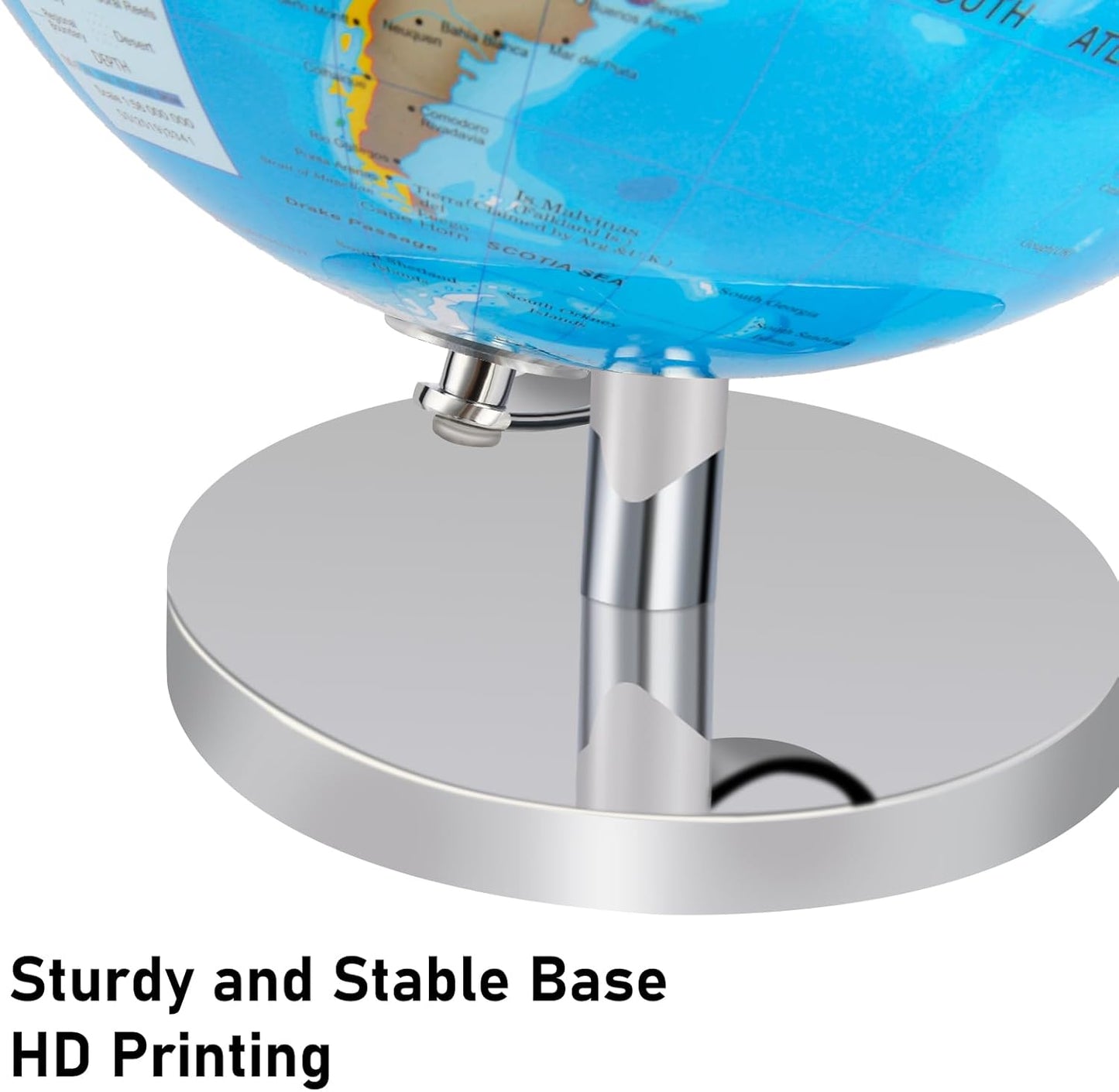 9'' Globe for Children World Globe with Stand Rewritable Easy-Read High Clear Map Earth