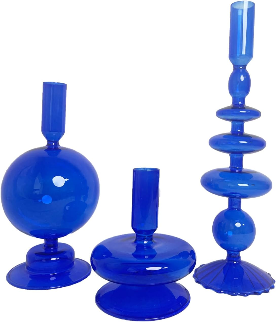 Candlestick Holders,Glass Candle Holders for Table Centerpiece Black Taper Candle Holders