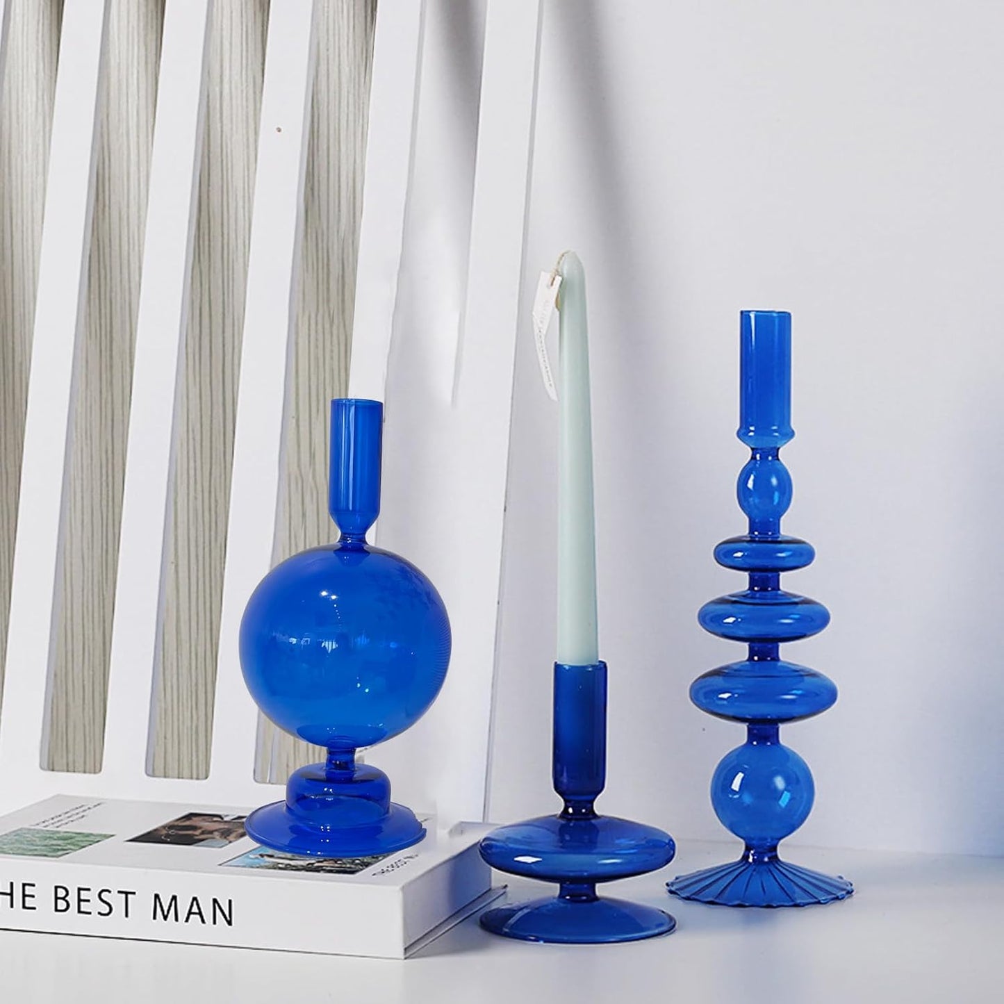 Candlestick Holders,Glass Candle Holders for Table Centerpiece Black Taper Candle Holders