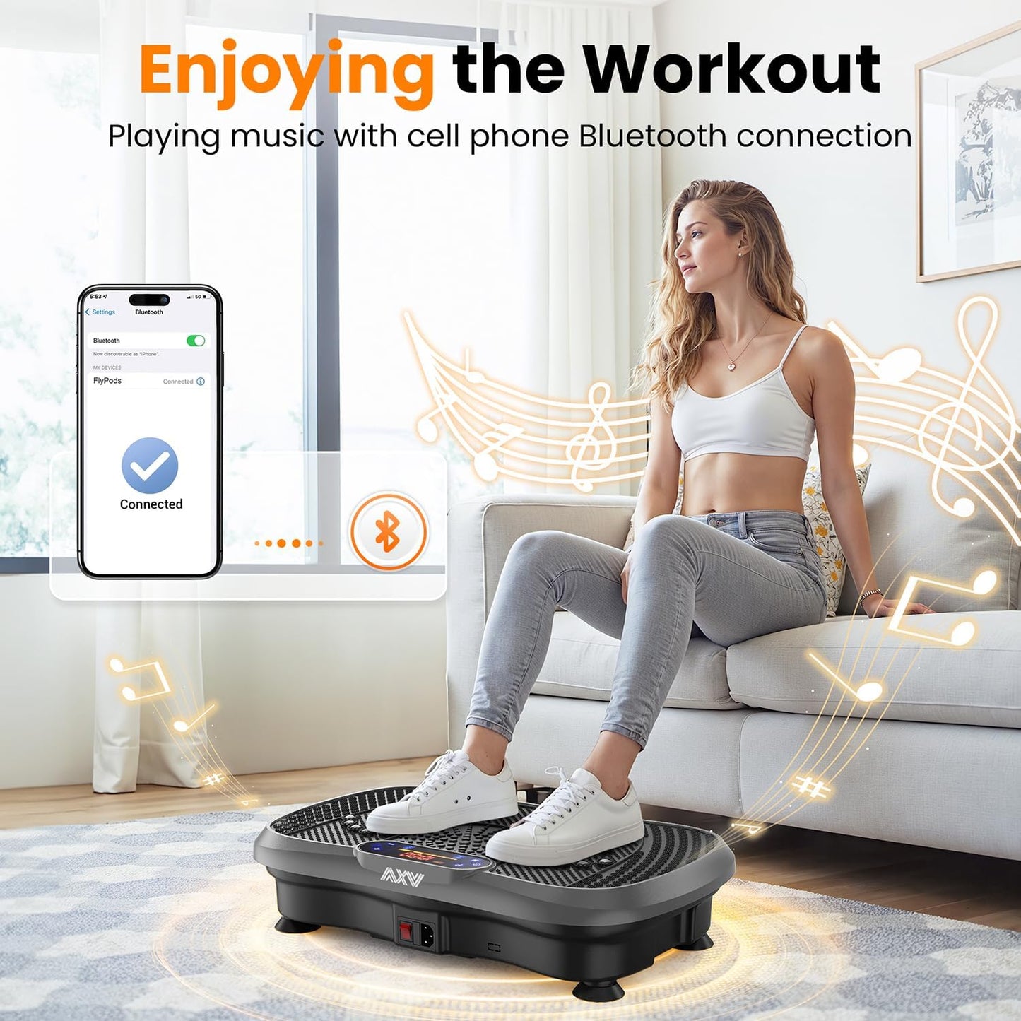 AXV Vibration Plate Fitness Platform Exercise Machine Vibrating Shaking Full Body Shaker