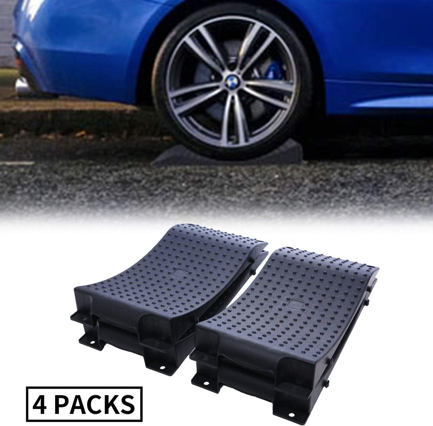 Homeon Wheels Tire Saver Ramps Anti-Slip Pads Design, Car Tire Wheel Ramps for Flat Spot