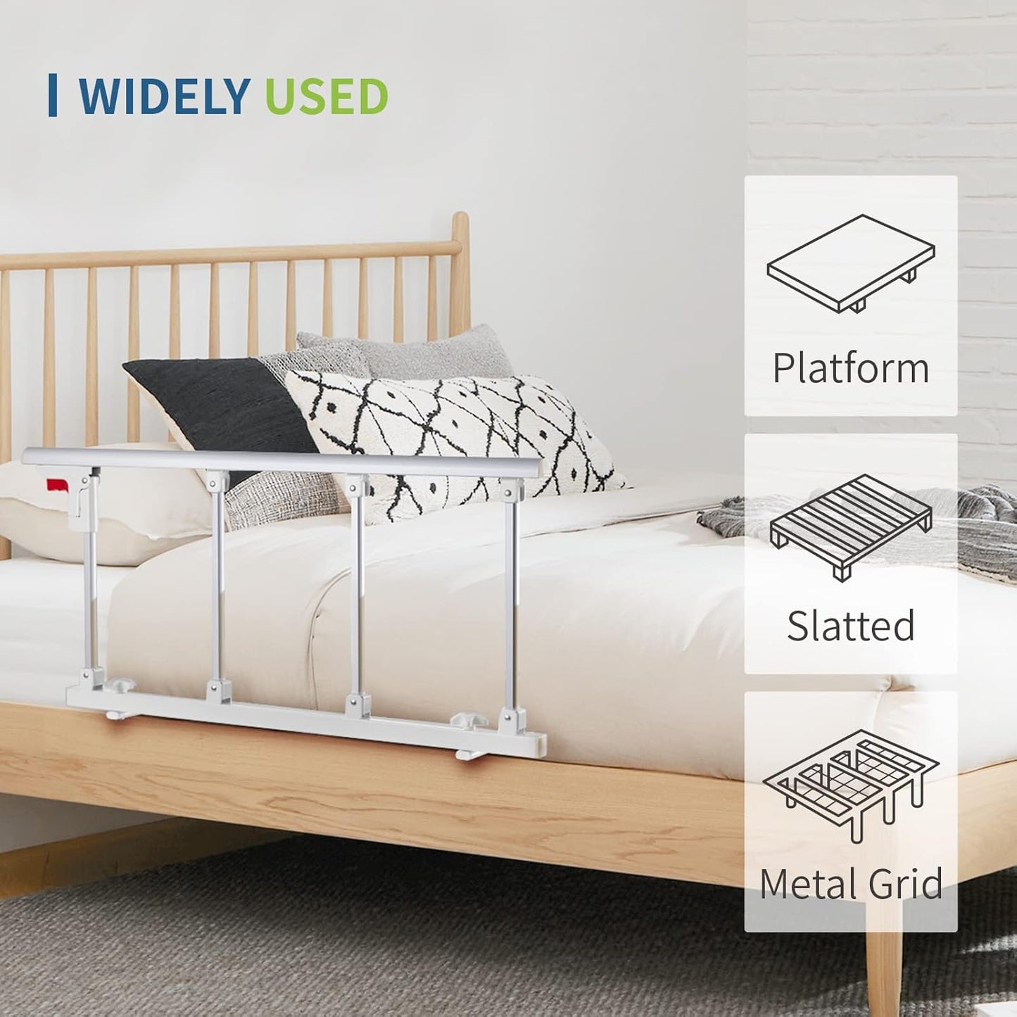 Bed Rails for Elderly Adults Safety, Folding Bedside Assist Rail Handle