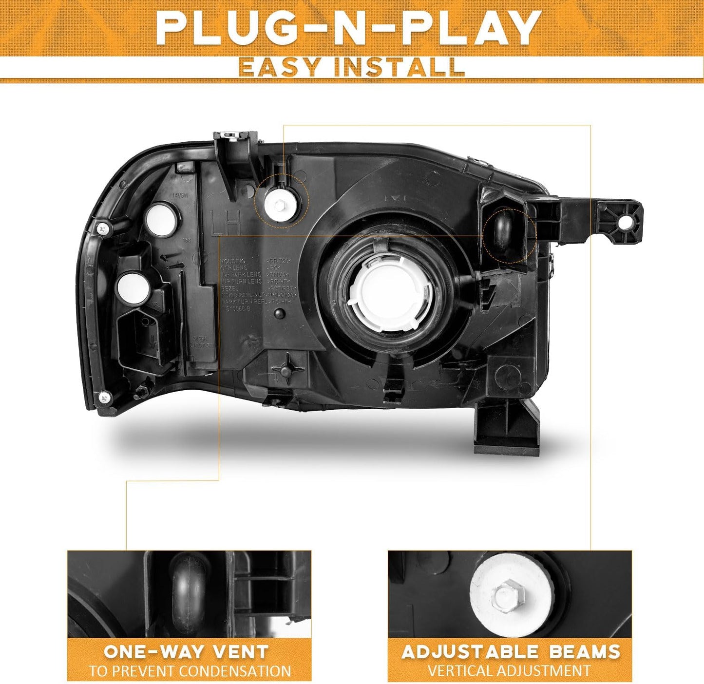 Headlights Assembly For 2001 2002 2003 2004 Nissan Frontier Headlight