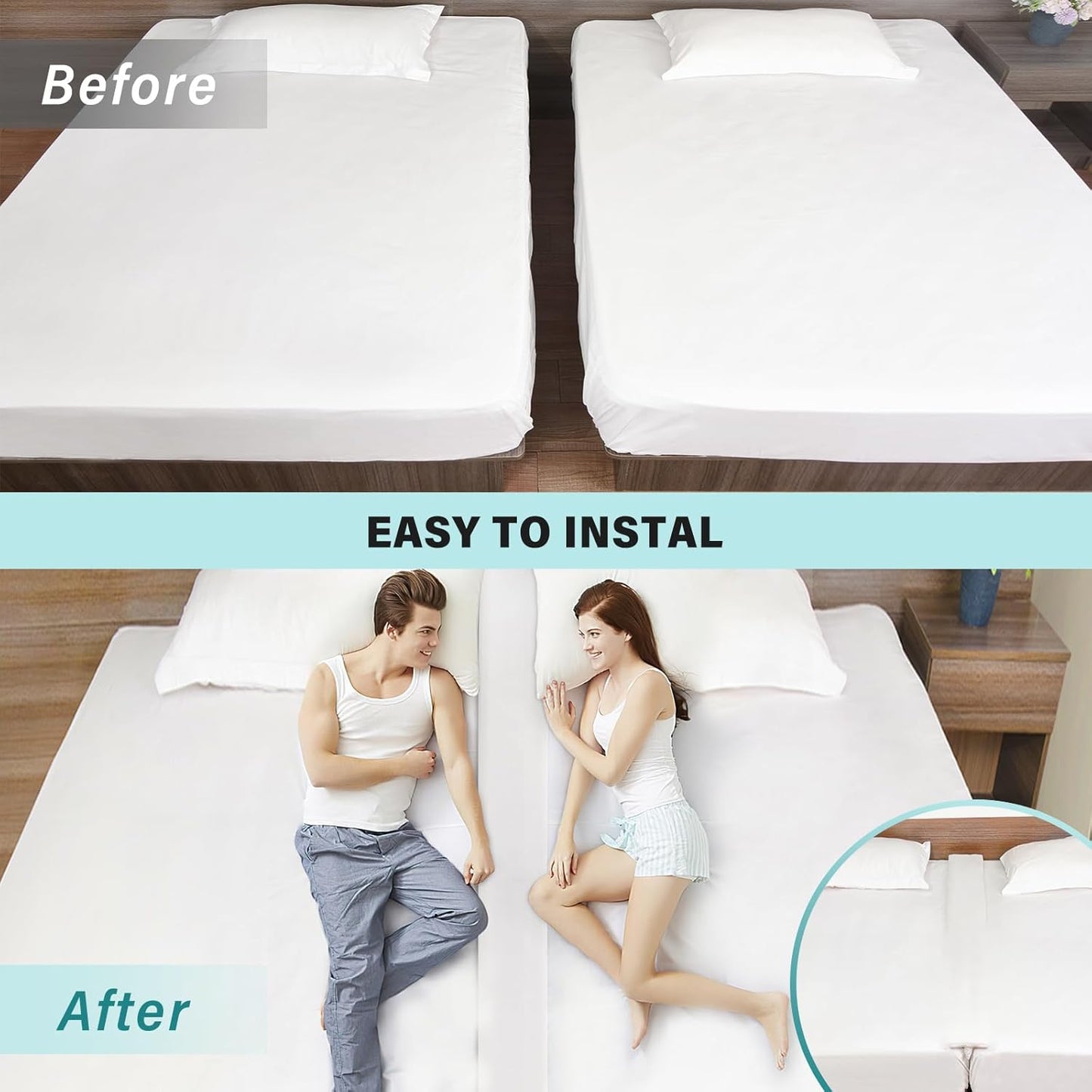 ENITYA Split King Gap Filler for Adjustable Bed, Wider Mattress Bridge