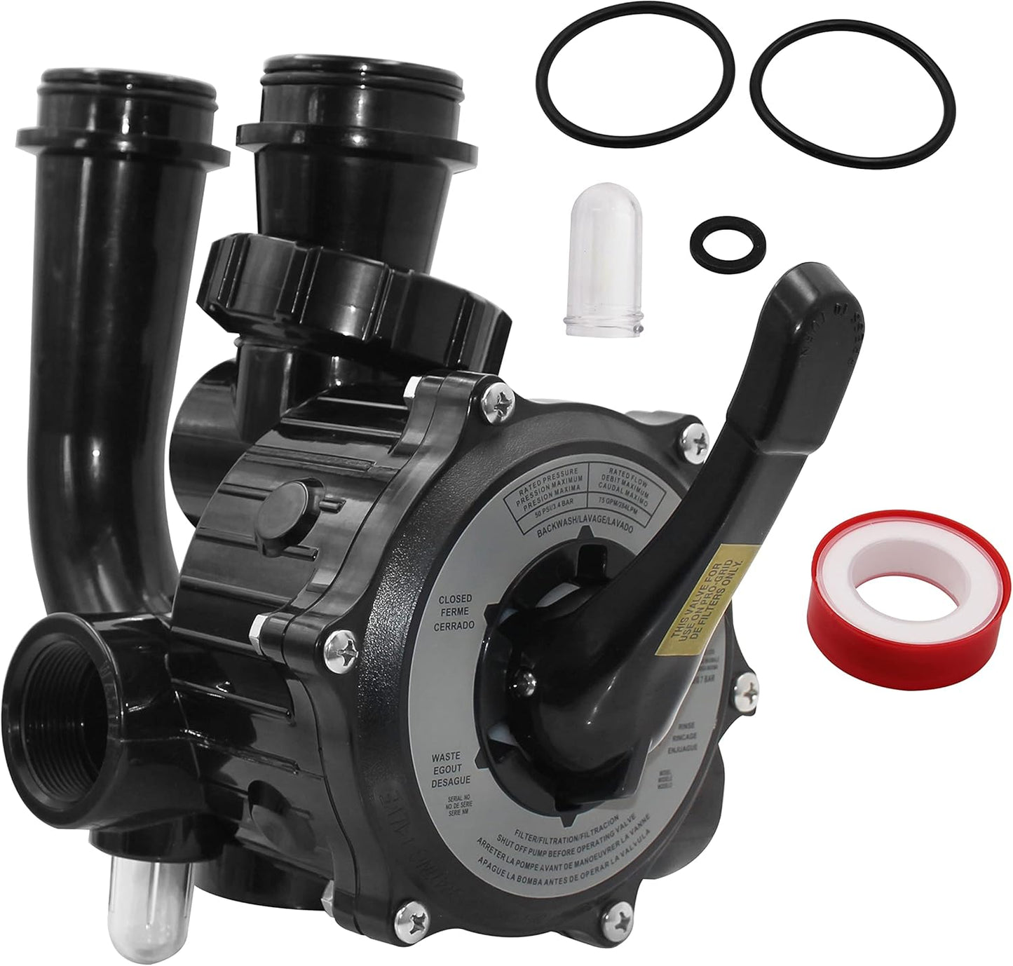 SP0710XR50 Backwash Valve Coupling Compatible with Hayward Pro-Series Vari-Flo,Black