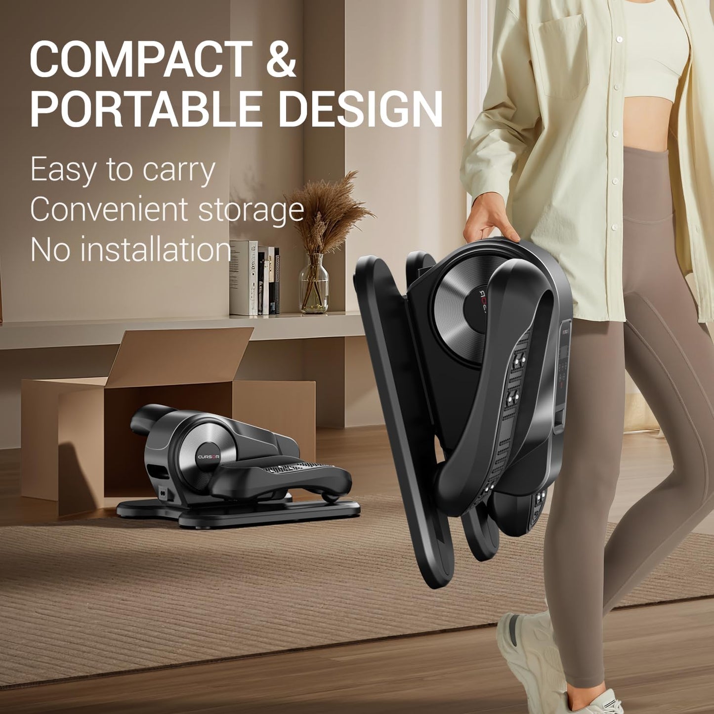 Under Desk Elliptical Machine, Electric Seated Pedal Exerciser, Mini Ellipse Leg Exerciser w Remote