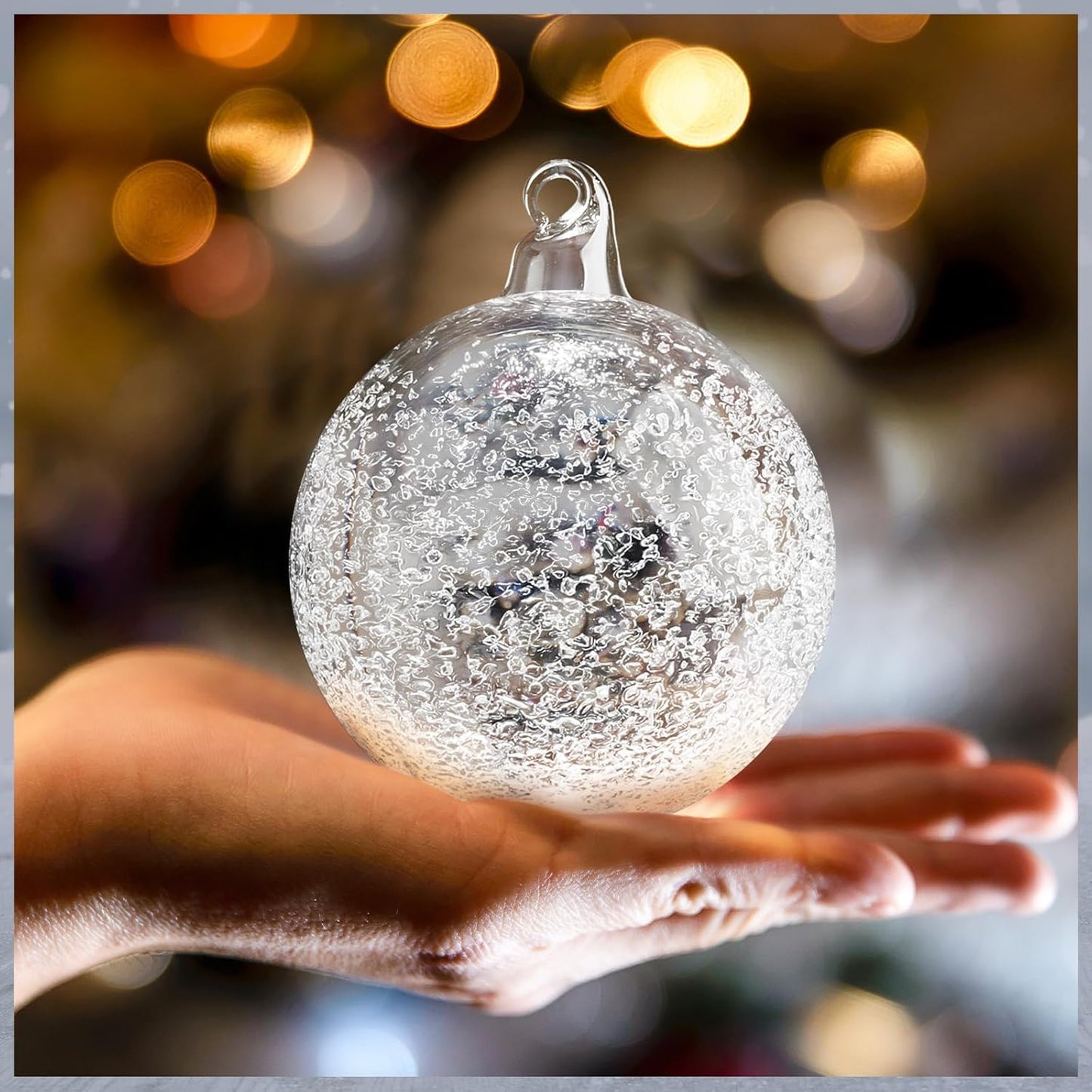 Uiifan 16 Pack Clear Glass Christmas Ornaments Balls Bulk Blown Glass Christmas Tree Ornaments