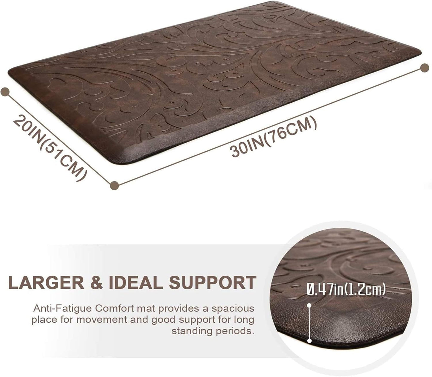 KMAT Kitchen Mat Cushioned Anti-Fatigue Floor Mat Waterproof Non-Slip Standing Mat
