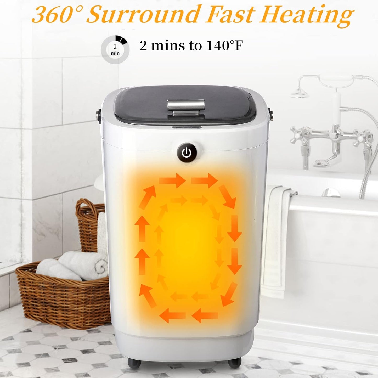 Large Towel Warmers for Bathroom,Luxury Portable Bucket Towel Warmer - Missing Foot