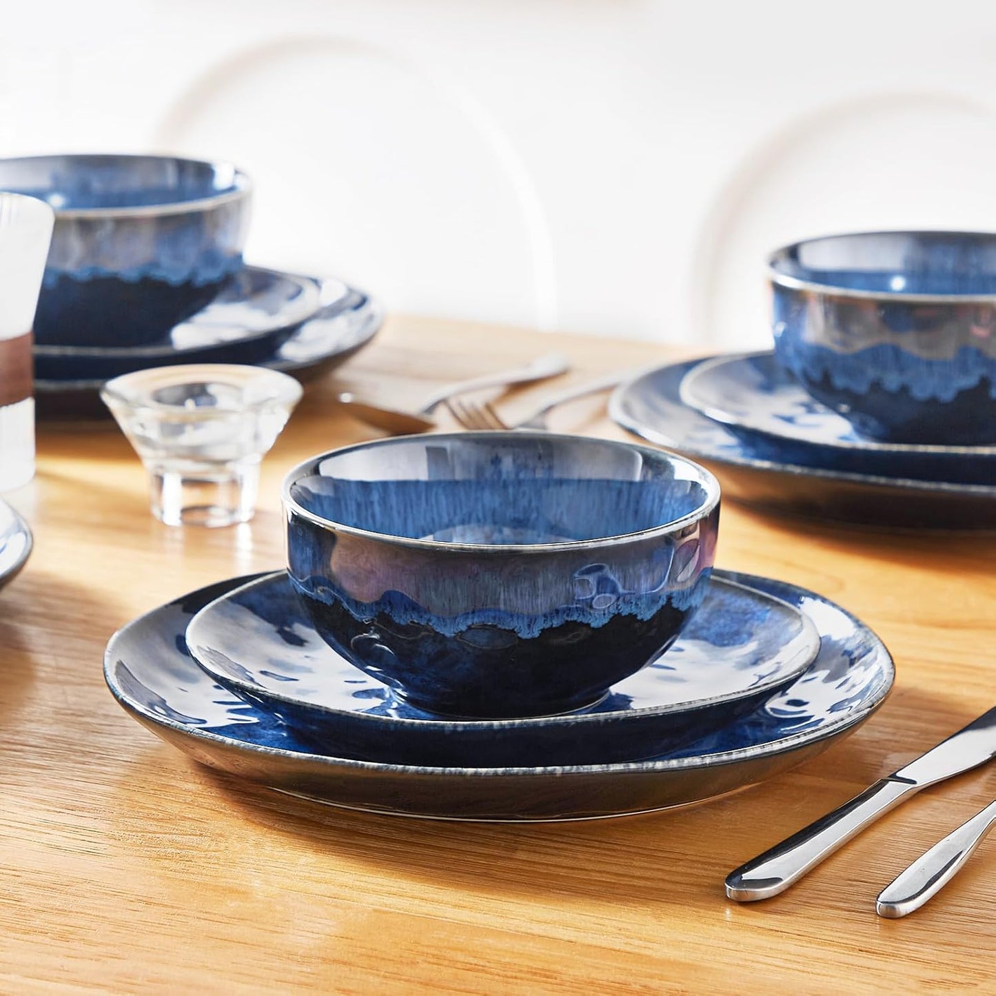 vancasso Starry 12 Pieces Dinnerware Set, Plates and Bowls Set for 4