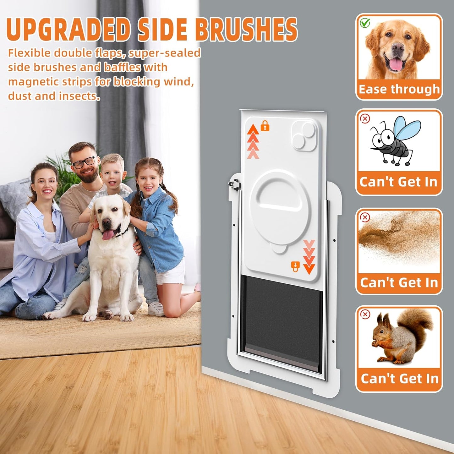 MIAOTONG Extra Large Dog Door,Upgraded Sealing Dog Door for Wall, Double Flap Doggy Door