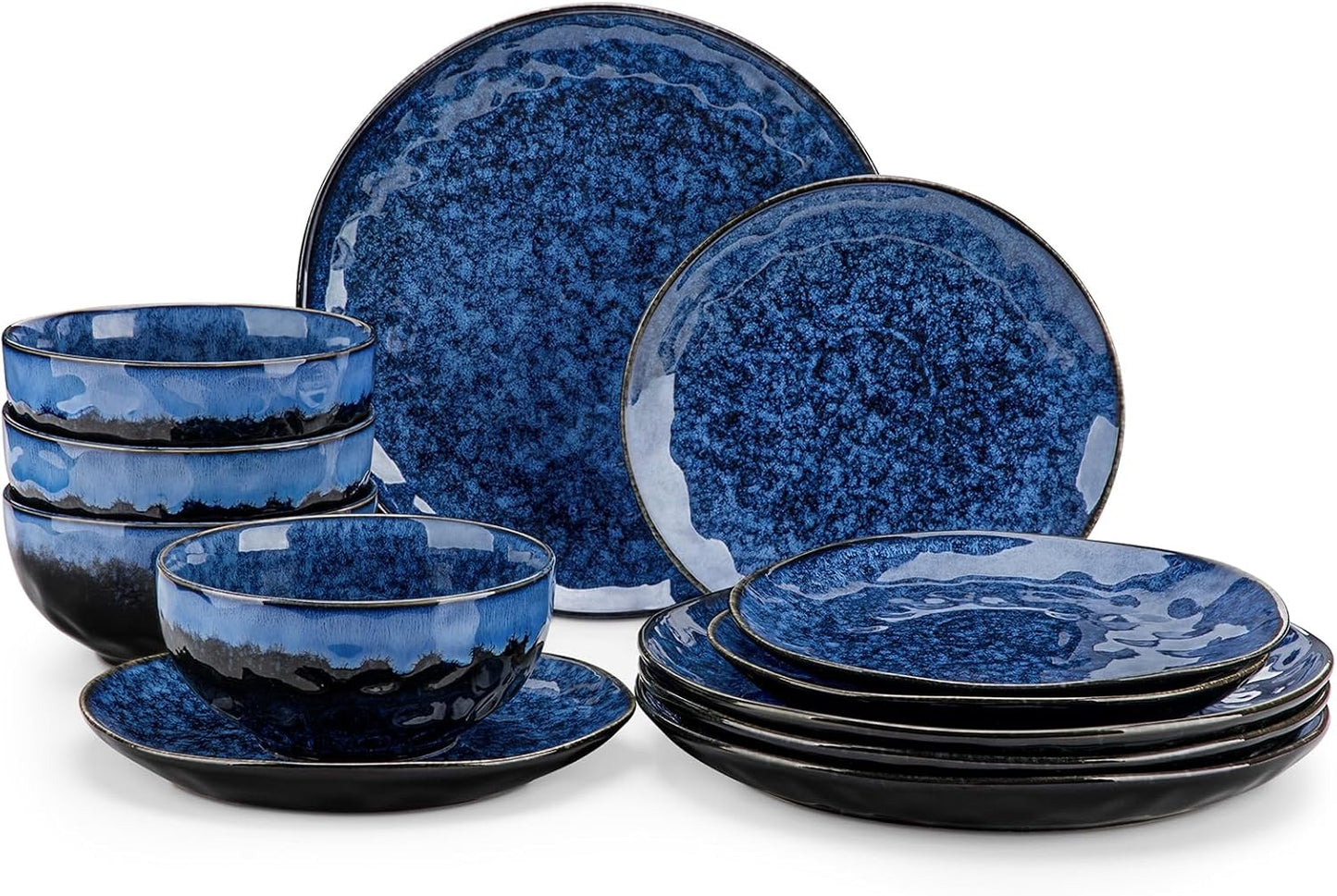 vancasso Starry 12 Pieces Dinnerware Set, Plates and Bowls Set for 4