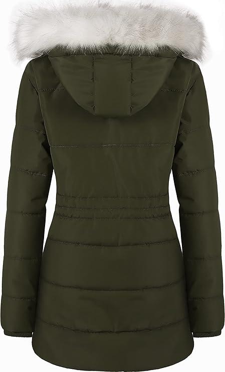 Chrisuno Women's Winter Warm Coats Puffer Jacket Long Drawstring
