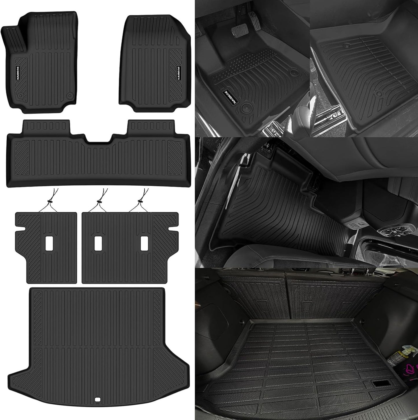 Naibeve Floor Mats for 2025 Chevy Equinox/GMC Terrain Trunk Mat Cargo Mat