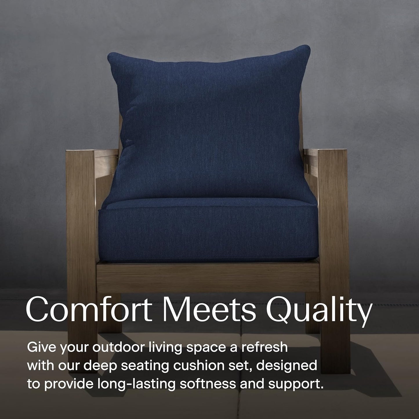 Honeycomb Outdoor Deep Seat, 24 x 23, Textured Solid Indigo Blue