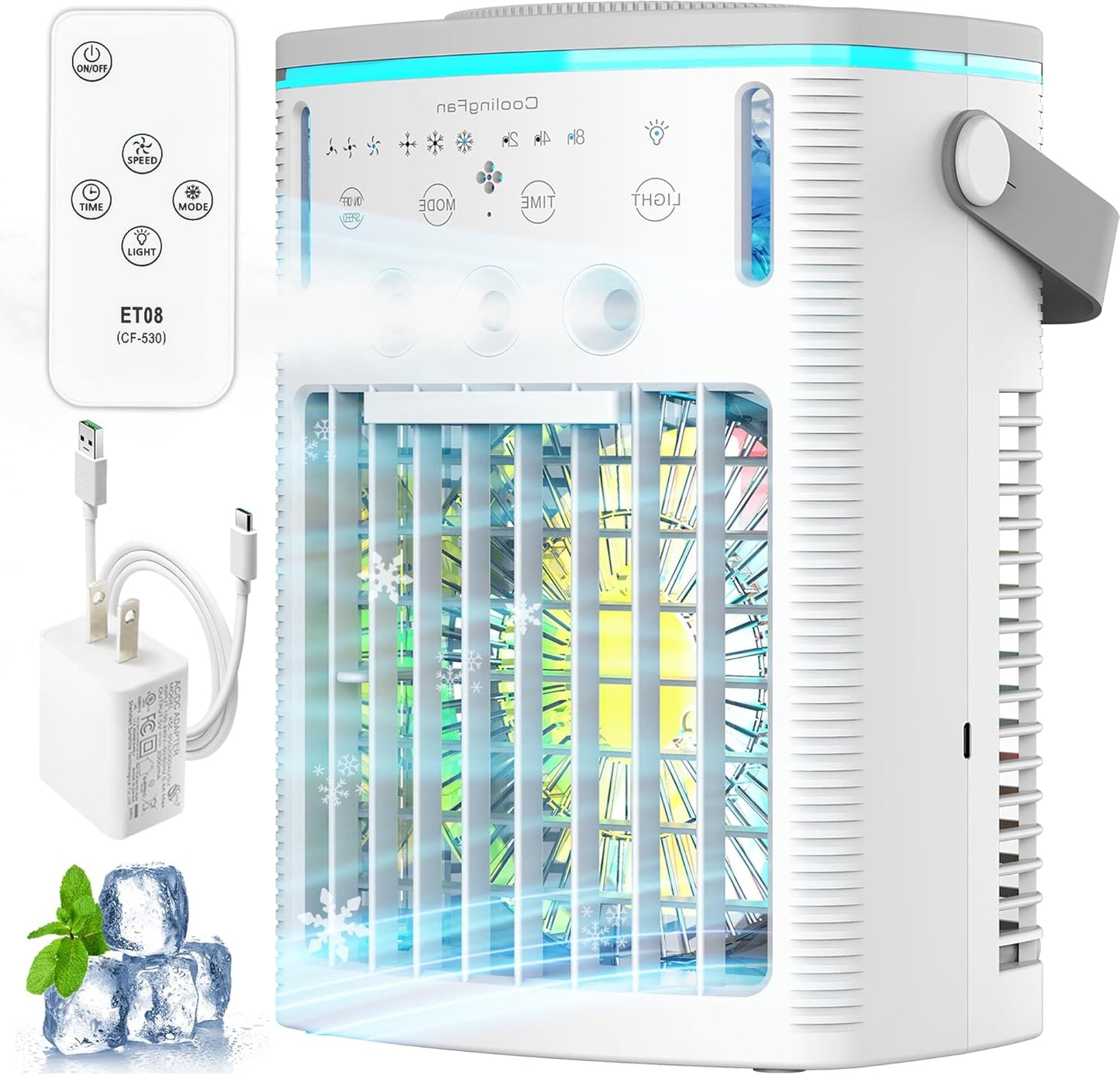 Portable Air Conditioners Fan, Small Cooler Evaporative Air Conditioner with Remote