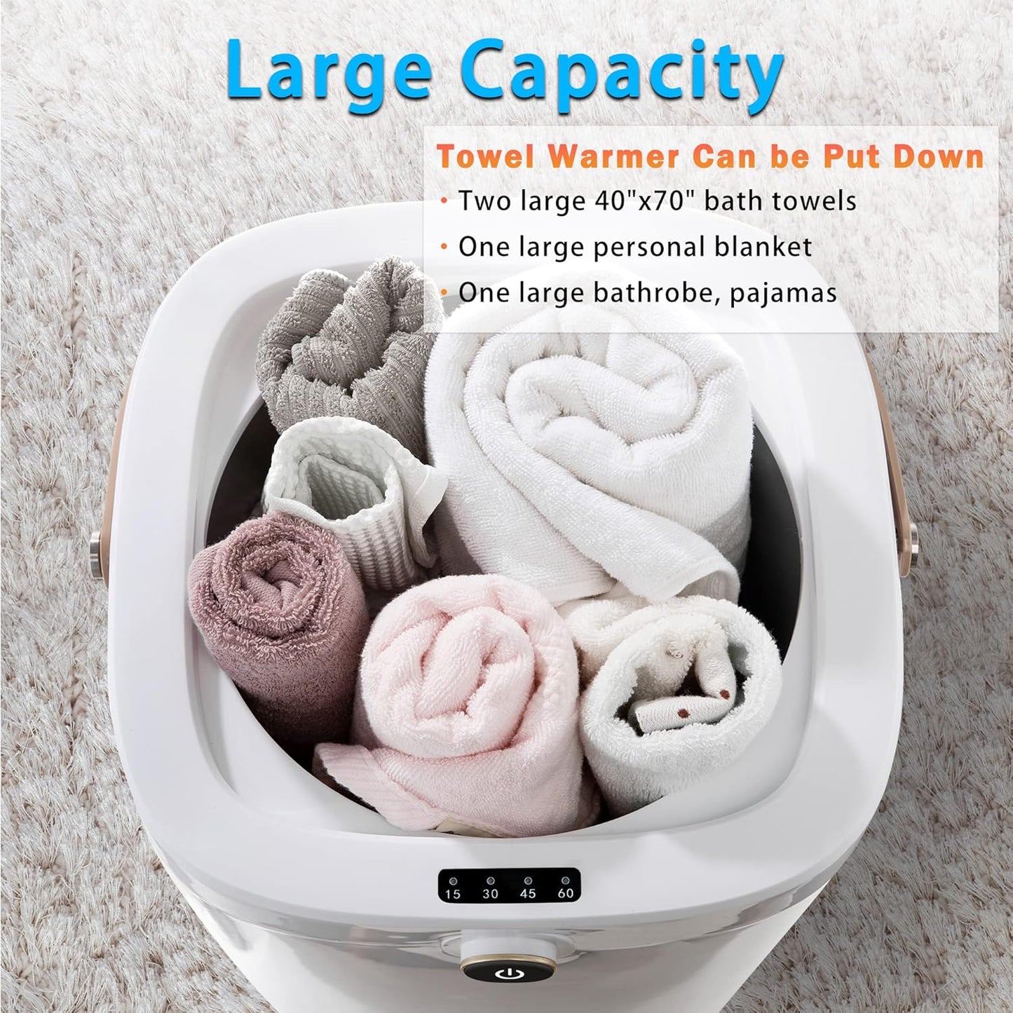 Towel Warmers for Bathroom Bucket,Luxury Large Spa Towel Hot Warmer