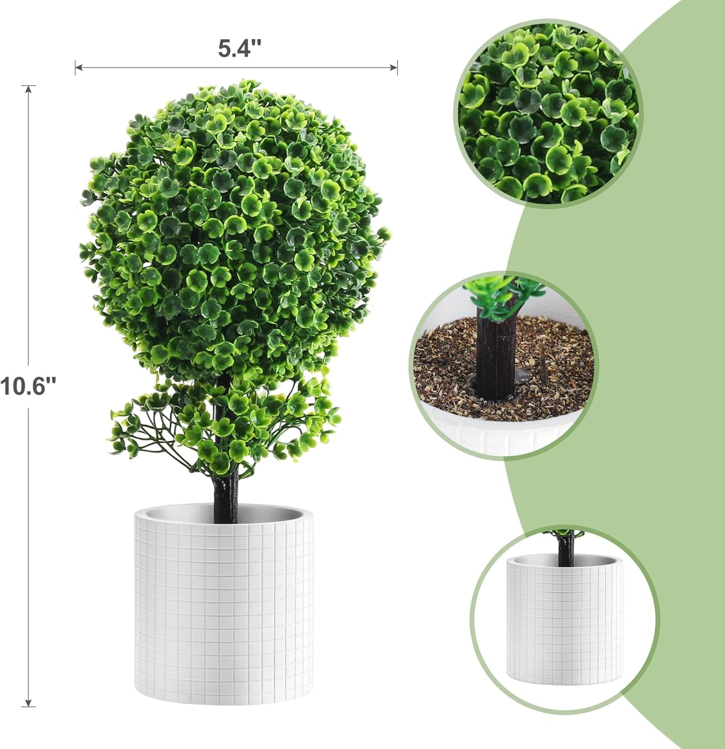 3 Packs Small Fake Plant 11" Desk Plant Artificial Potted Boxwood Plants Indoor for Table Desk