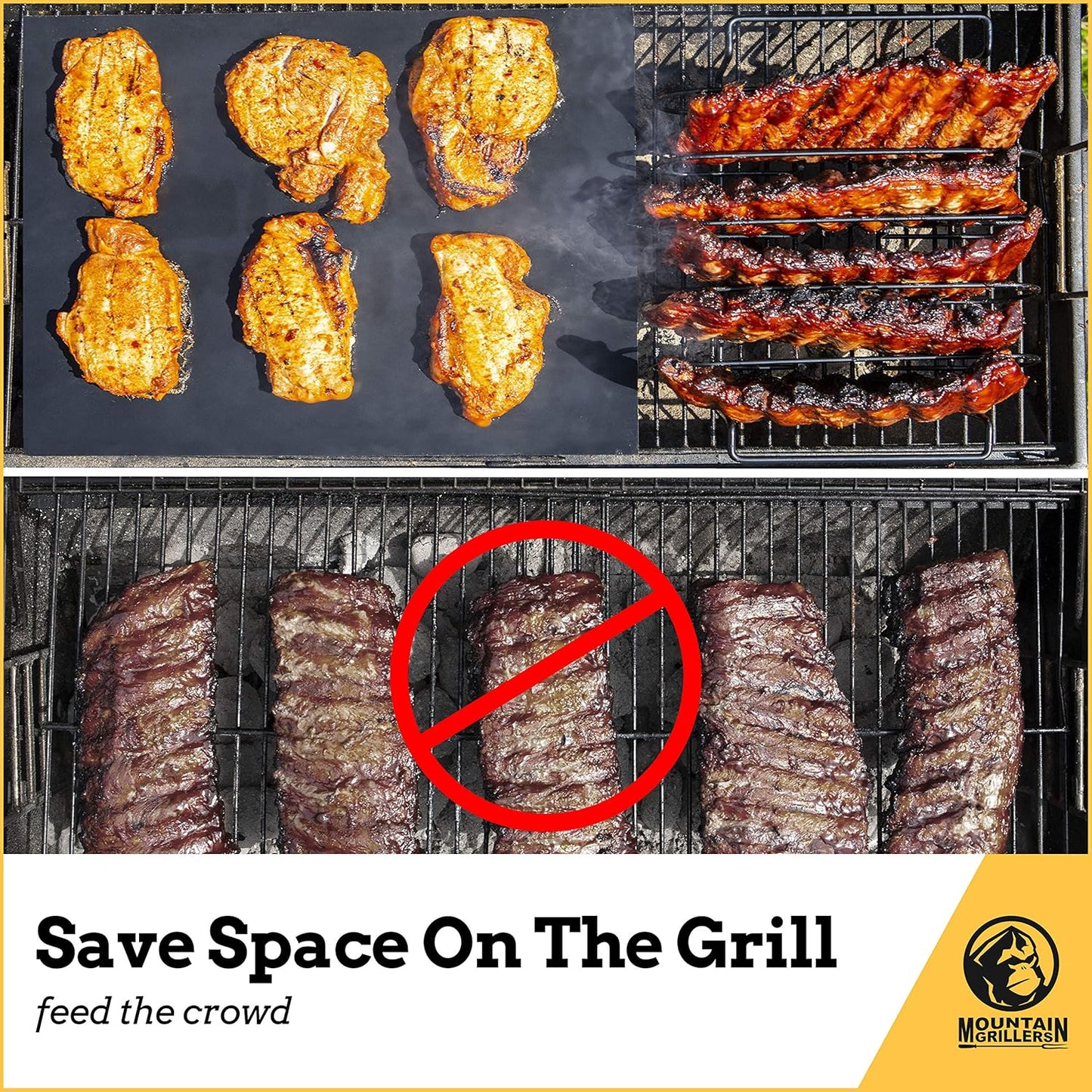 MOUNTAIN GRILLERS BBQ Rib Racks for Smoking, Gas Smoker or Charcoal Grill