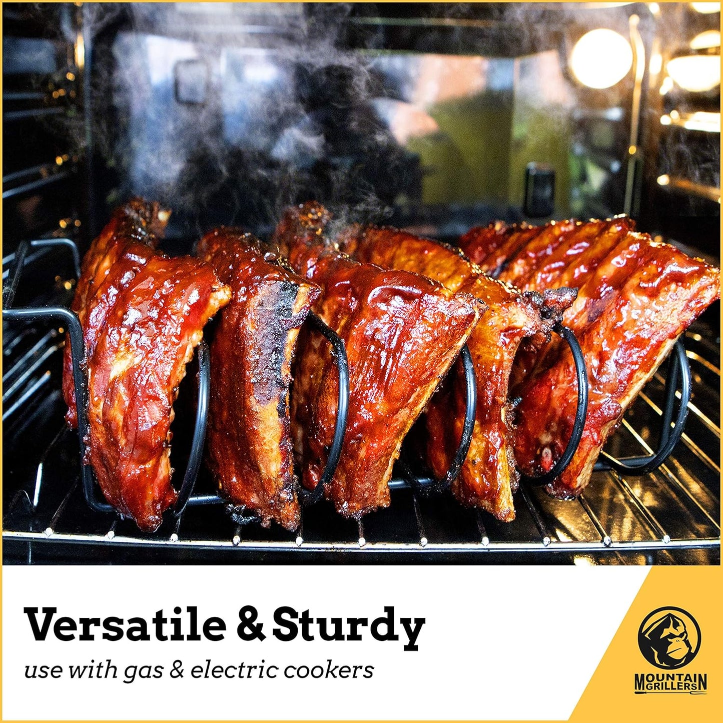 MOUNTAIN GRILLERS BBQ Rib Racks for Smoking, Gas Smoker or Charcoal Grill