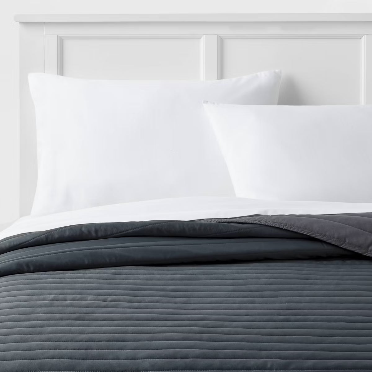 Satin Quilt - Dark Gray - Twin/Twin Extra Long