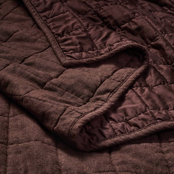 Heavyweight Linen Blend Quilt - King - Dark Fig