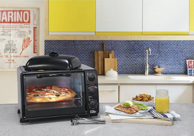 Platinum Black Griddle Top Toaster Oven - See Description