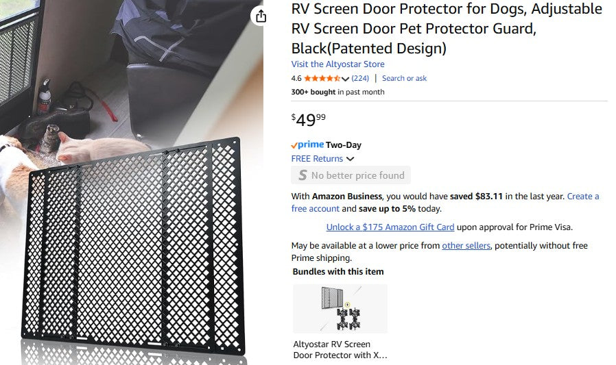 RV Screen Door Protector for Dogs, Adjustable RV Screen Door Pet Protector Guard