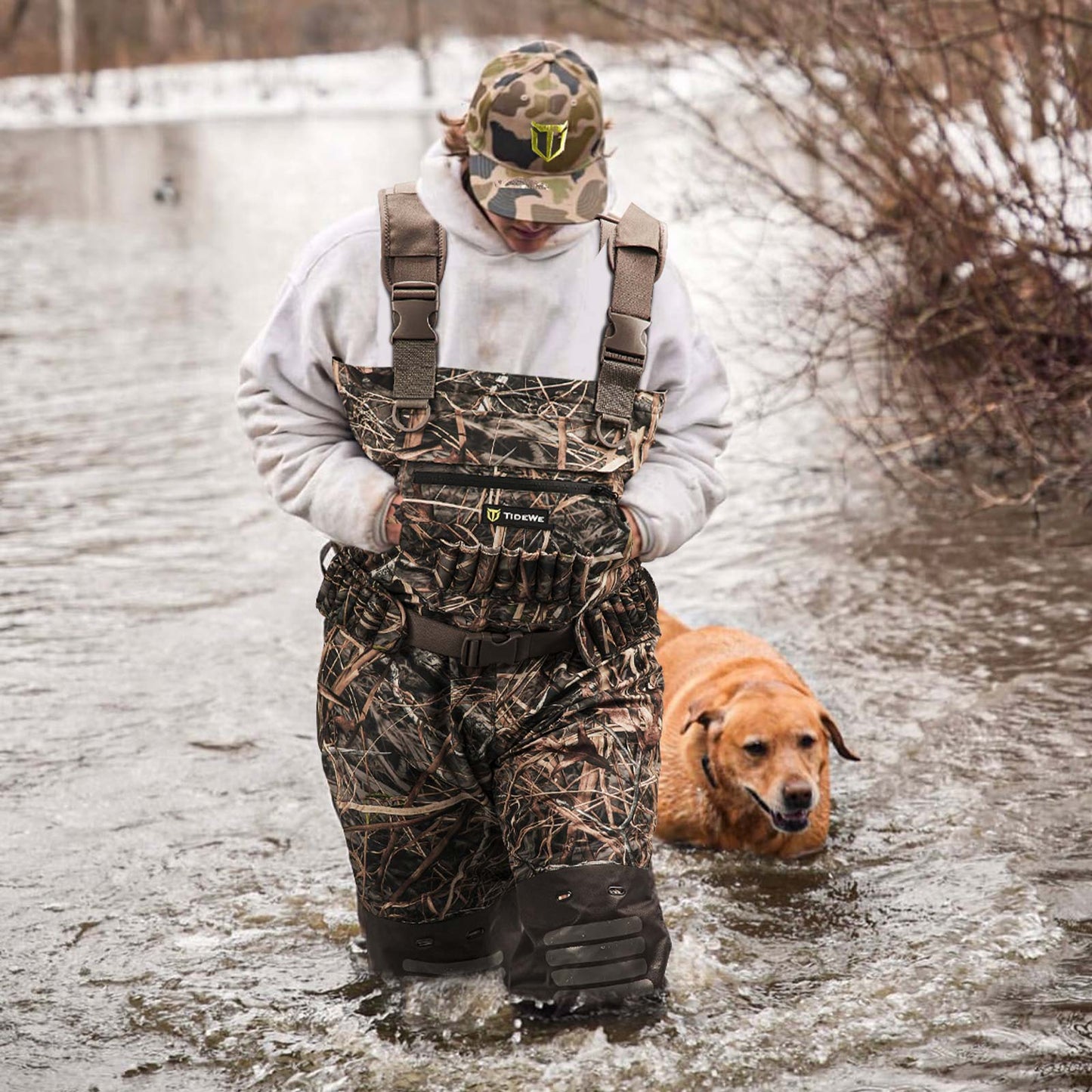 AquaWade Pro Insulated Duck Waterfowl Hunting Breathable Chest Waders - Size 8