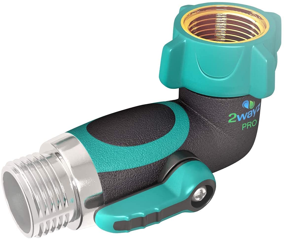 2Wayz 90 Degree Garden Hose Elbow with Shut off Valve