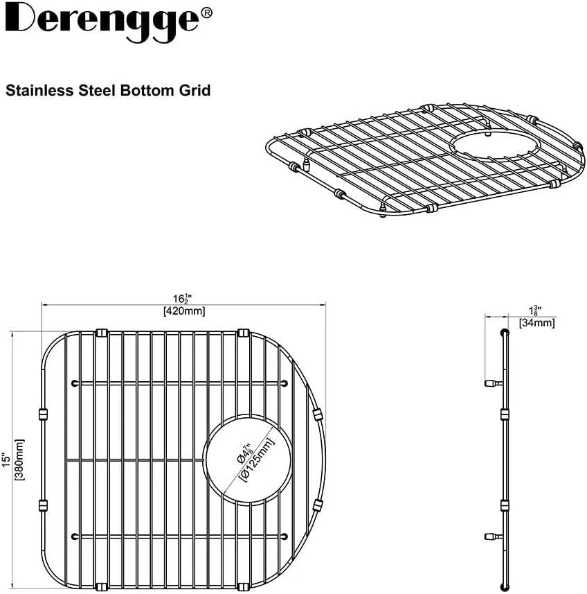 Derengge H-0016-SS Stainless Steel Bottom Grid