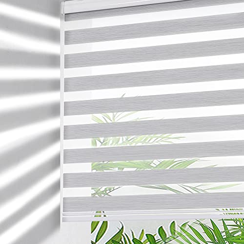 GENIMO Zebra Blinds for Windows, Dual Layer Roller Window Shades 42 x 72