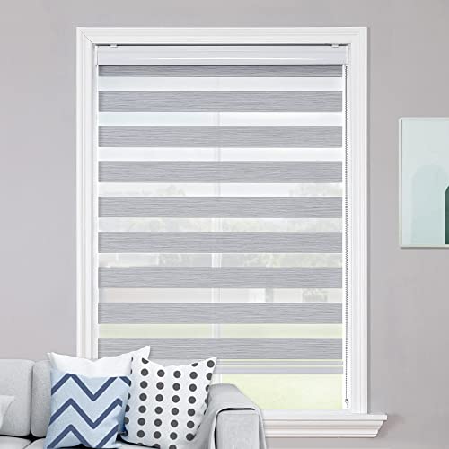 GENIMO Zebra Blinds for Windows, Dual Layer Roller Window Shades 42 x 72