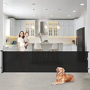 105 Inch Retractable Baby Gates Extra Wide Dog Gates for The House Long Pet Gate