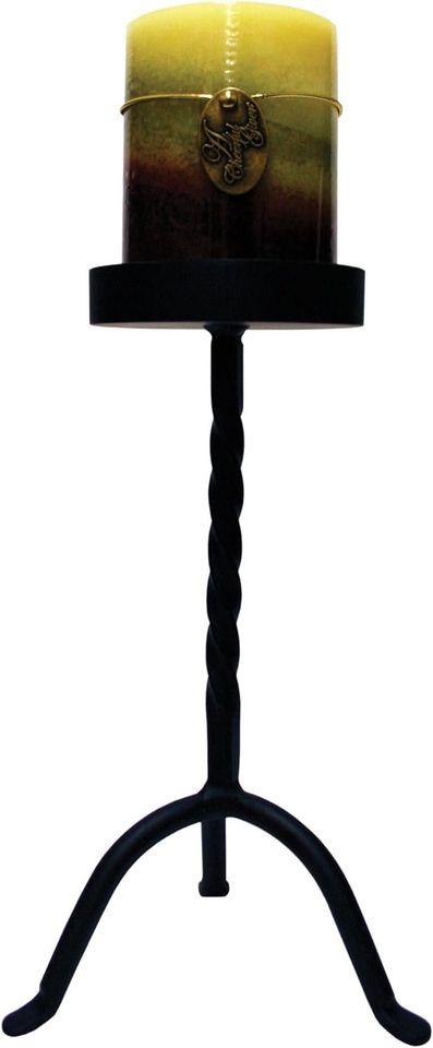 A Cheerful Giver Black Pillar Holder, 10-Inch