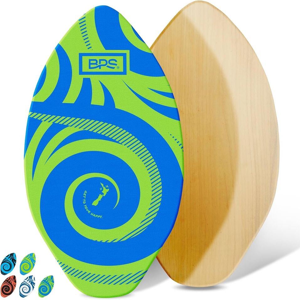 BPS New Zealand ‘Koru’ Skimboards with Colored EVA Grip Pad and High Gloss Clear Coat