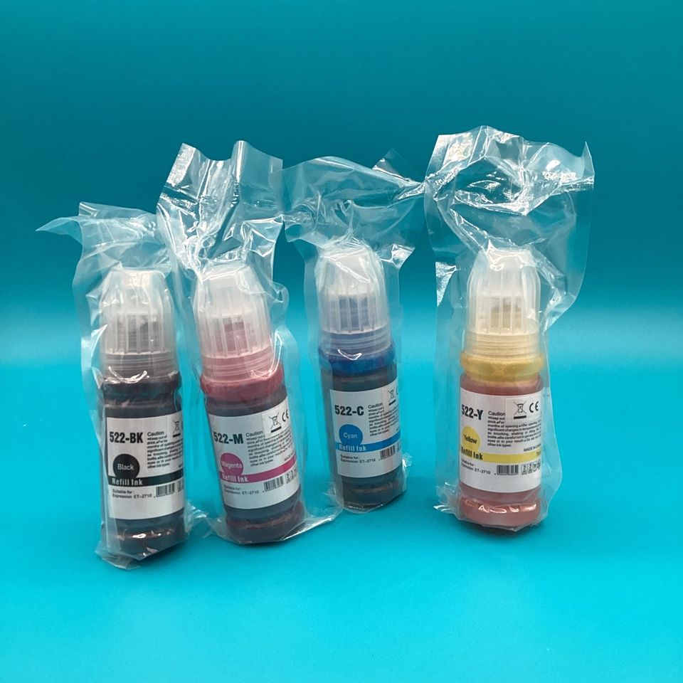 522 Ink Refill Bottles(4-Pack) Replacements for Epson 522