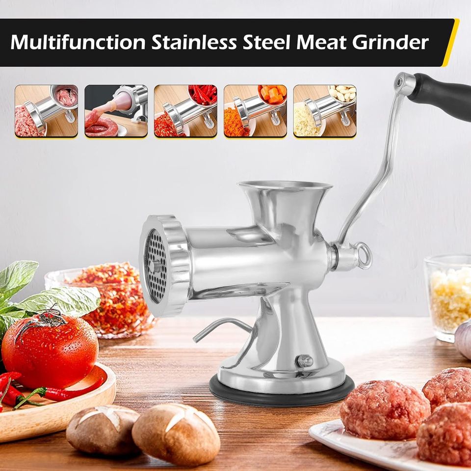 Dyna-Living Manual Meat Grinder Stainless Steel Hand Crank Meat Grinder Sausage Stuffer