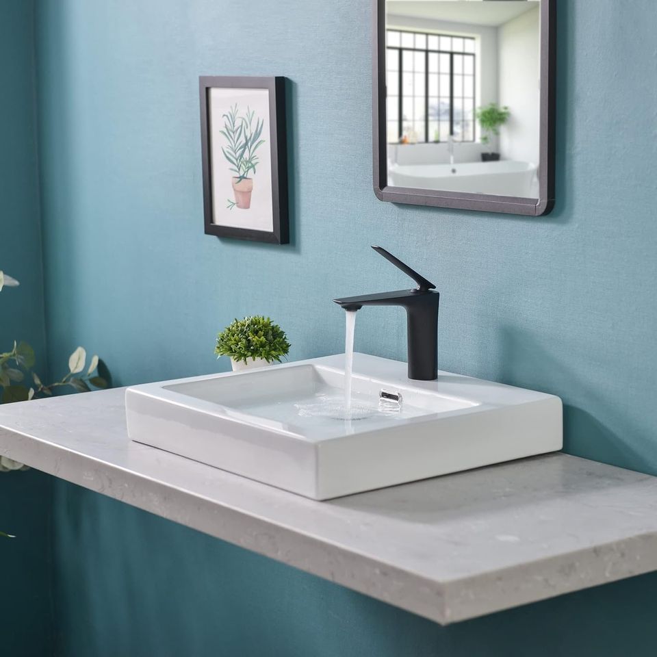 Davivy 18.7''X 17.2'' Rectangle Vessel Sink with Pop Up Drain,Bathroom Vessel Sinks