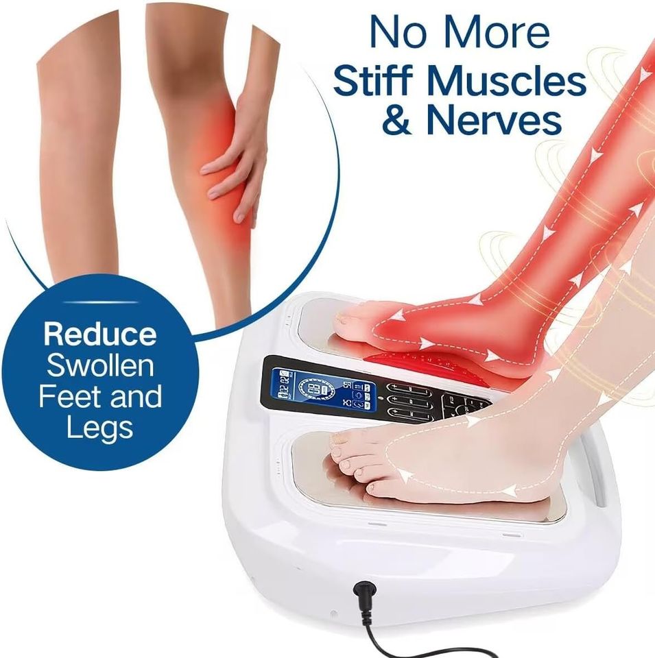 EMS Foot Massager, Electric Foot Circulation Stimulator with Heat for Neuropathy