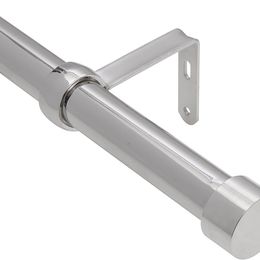 Umbra Cappa 1-Inch Curtain Rod, Includes 2 Matching Finials, Brackets & Hardware, 36 to 66, Silver