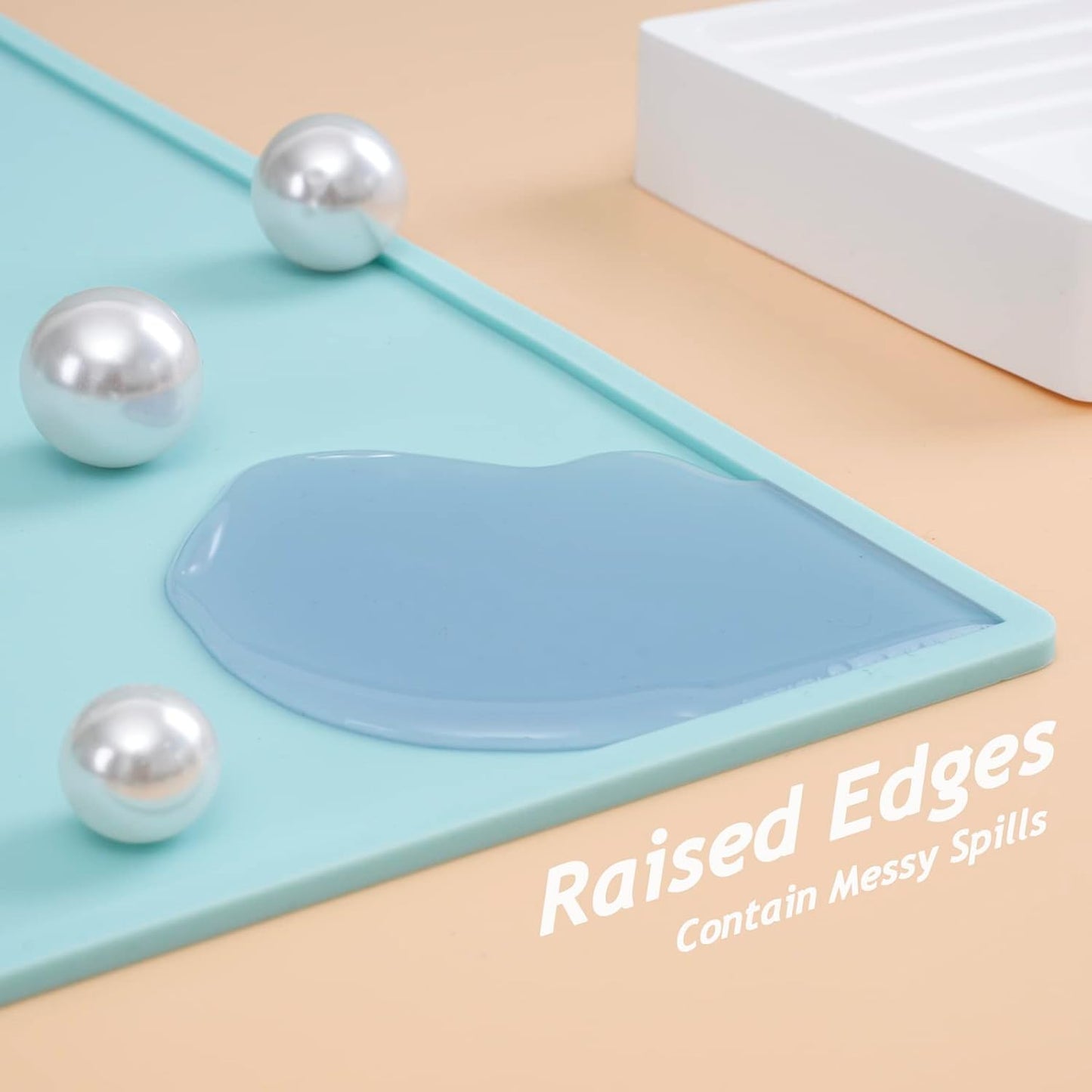 Extra Large 32"×24" Silicone Painting Mat with Raised Edges, NonStick Silicone Craft Mat for Resin Casting