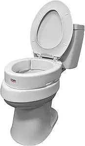 Carex Round Hinged Raised Toilet Seat, Adds 3.5 Inches of Height to Toilet