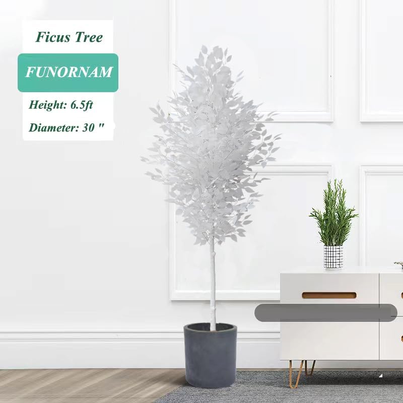 6ft Ficus Trees Artificial, Large White Fake Tree Faux Plant for Home Indoor Wedding Décor