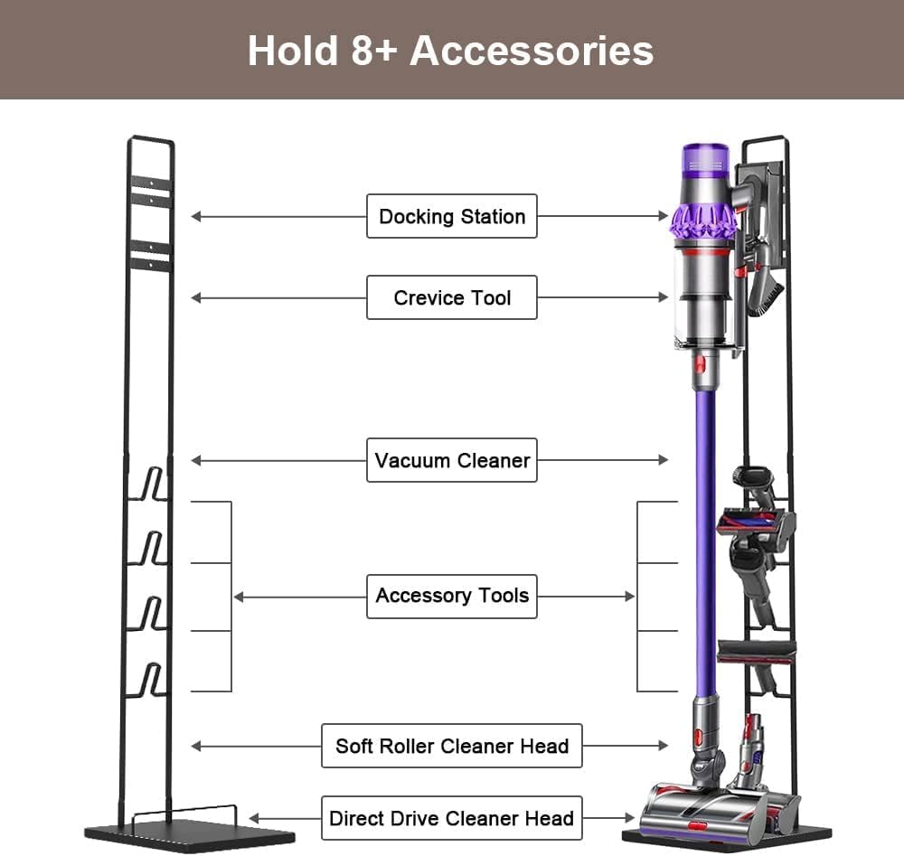 Foho Vacuum Stand for Dyson V11 V10 V8 V7 V6,Stable Metal Storage Bracket