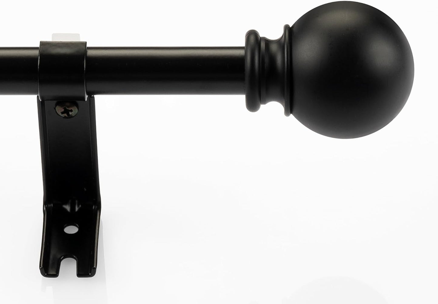 Deco Window 2 Pack Adjustable Black Curtain Rods for Windows 48 to 84 Inch with Modern Ball