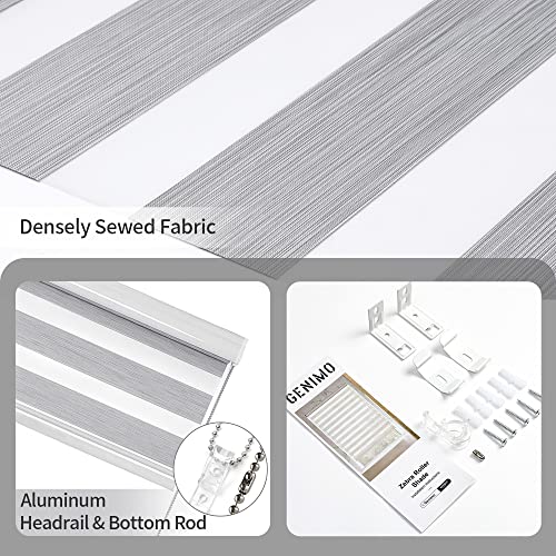 GENIMO Zebra Blinds for Windows, Dual Layer Roller Window Shades 42 x 72